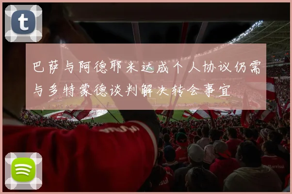 巴萨与阿德耶米达成个人协议仍需与多特蒙德谈判解决转会事宜